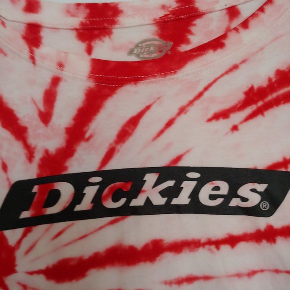Dickies red and white tie-dye cropped tshirt size M - Picture 2 of 4